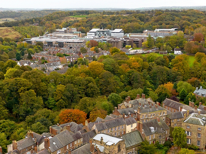 View from the Cathedrals tower towards Durham University