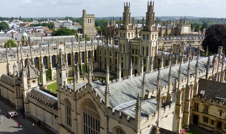Oxford; View from St. Mary's Church to All Souls College