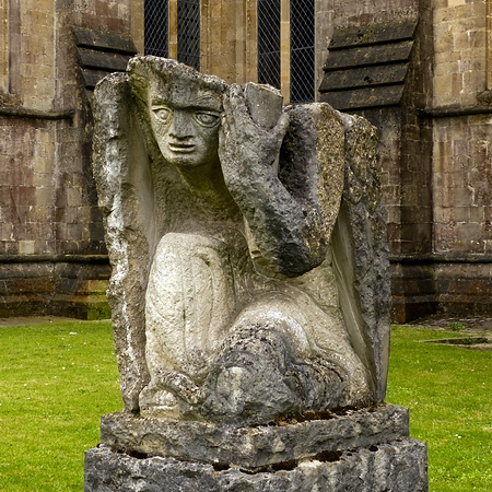 Wells, Sculpture outside the cathedral